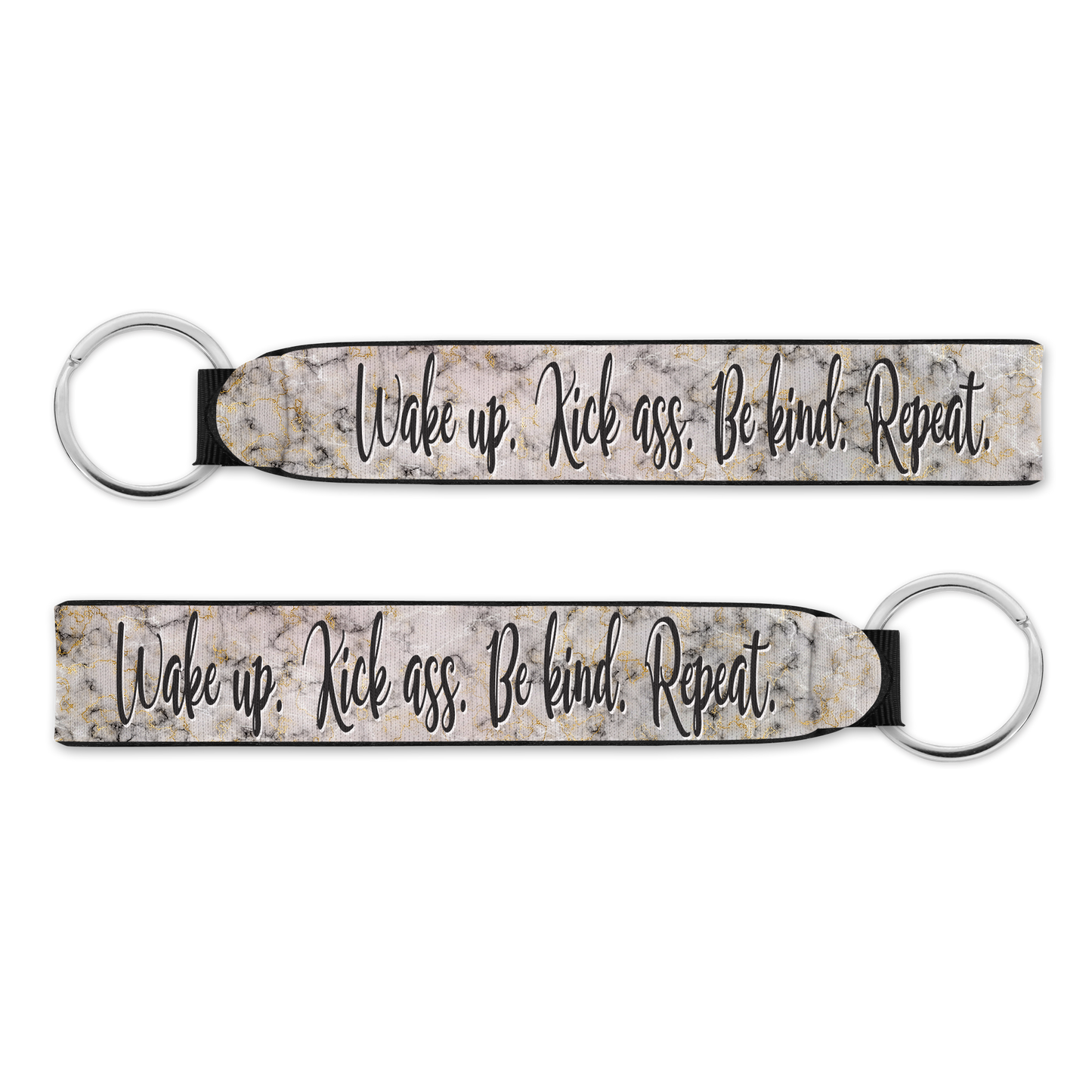 Wake up. Kick Ass. Be Kind. Repeat Wise Expression Wristlet