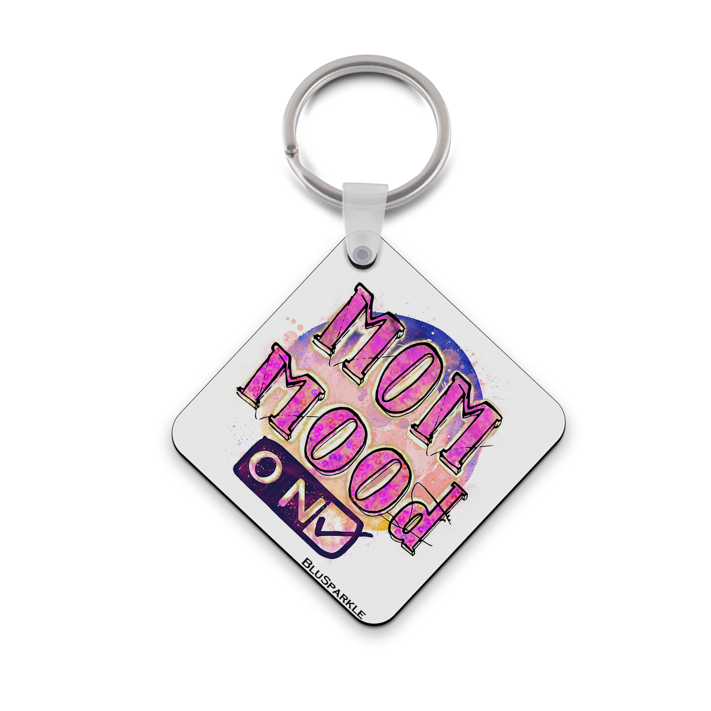 Mom Mood on Check Wise Expression Key Chain