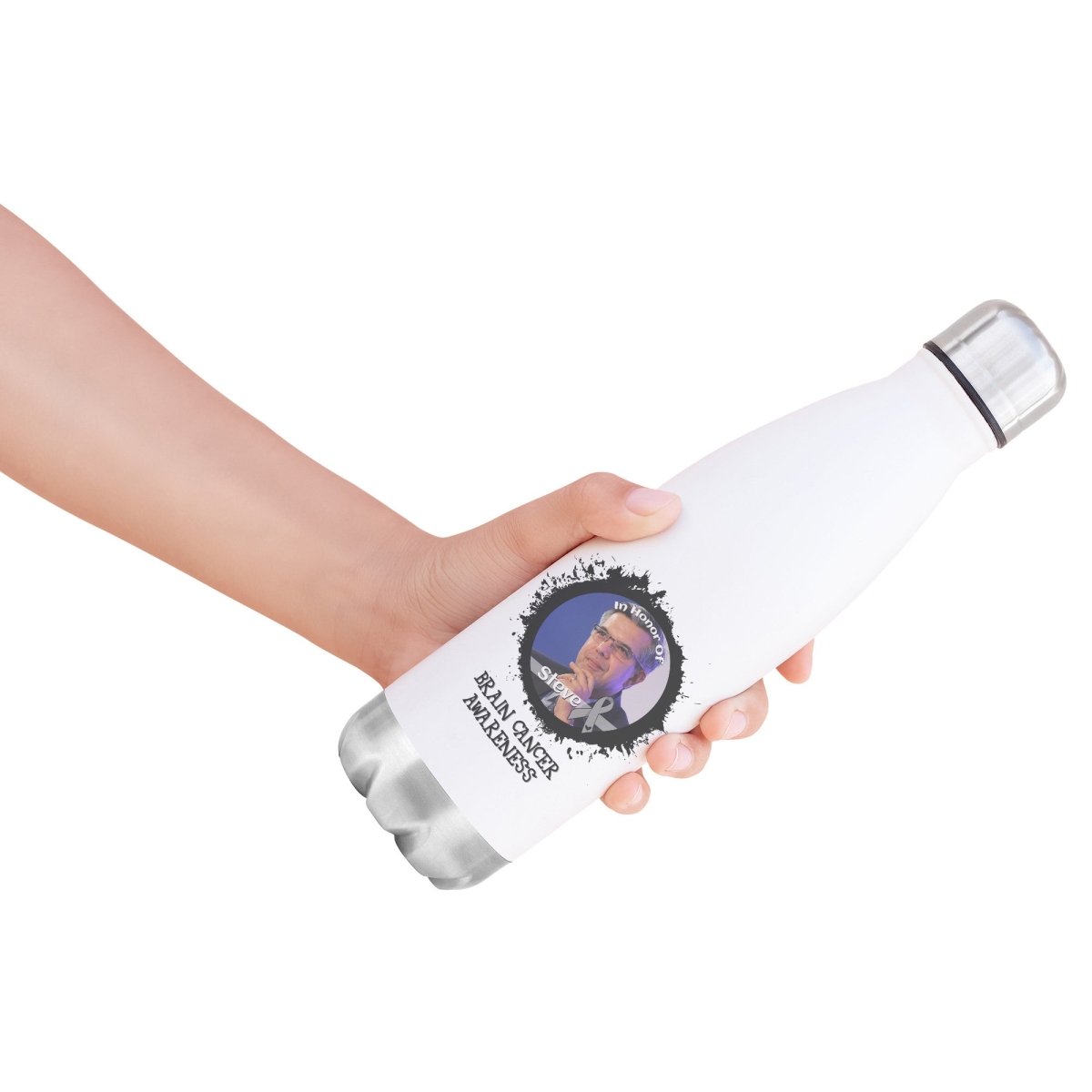 In Memory / In Honor of Brain Cancer Awareness 20oz Insulated Water Bottle |x| - BluSparkle