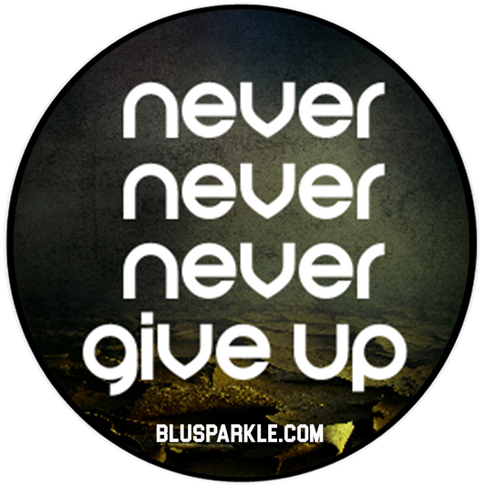Never Never Never Give Up Wise Expression Sticker