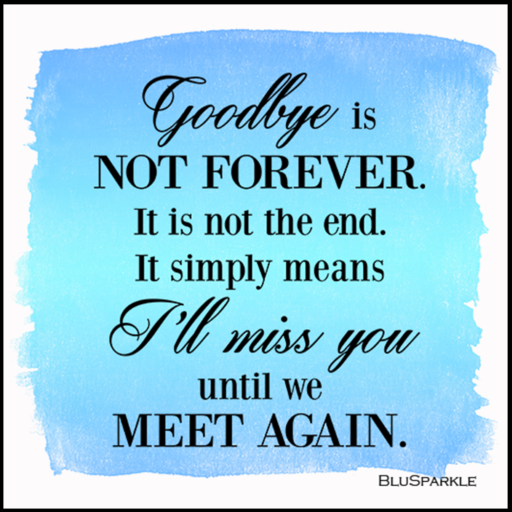 Goodbye is not forever. It is not the end. It simply means I'll miss you until we meet again. Wise Expression Sticker