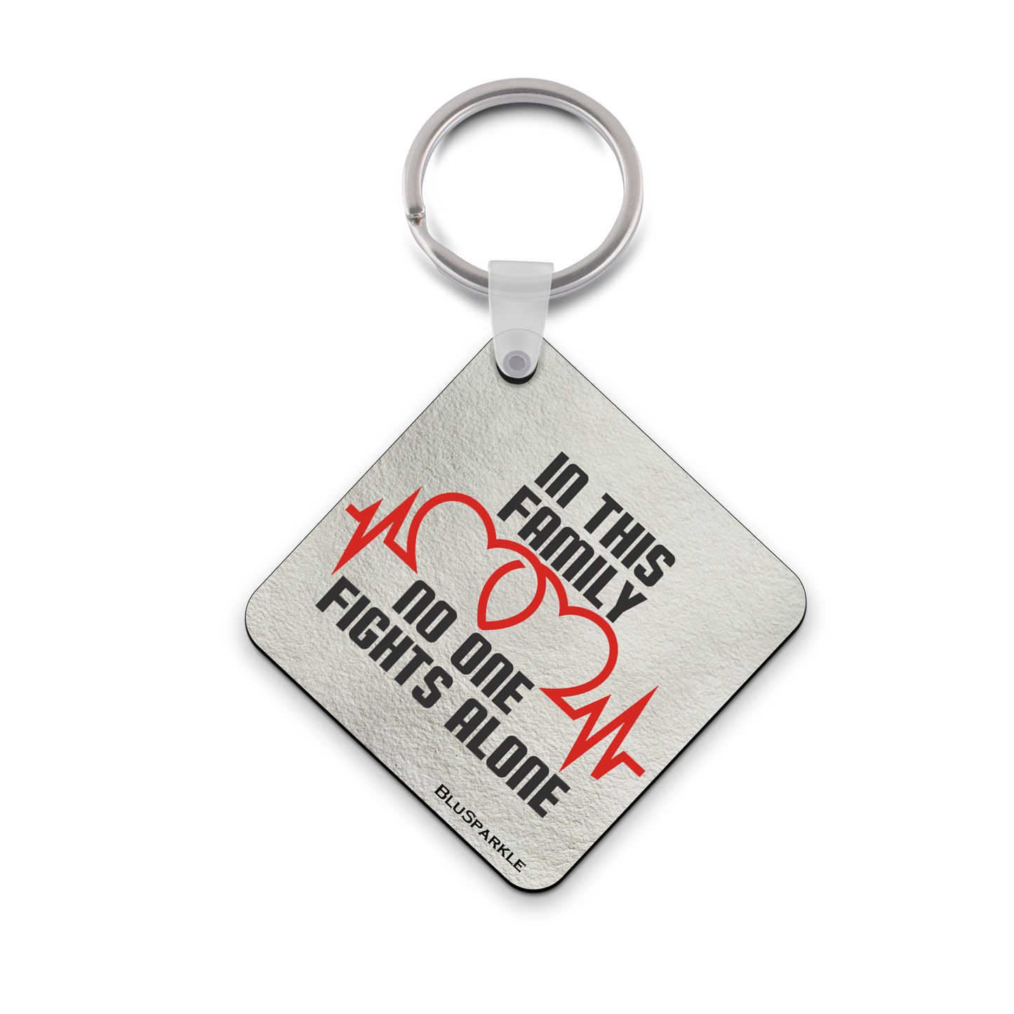 In This Family No One Fights Alone Wise Expression Key Chain