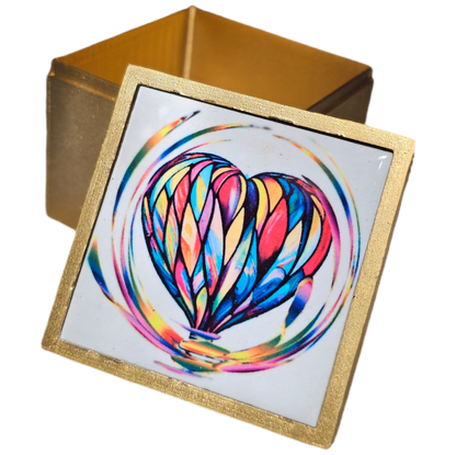 Two by Two Trinket Box – “Stained Glass Heart Balloon"