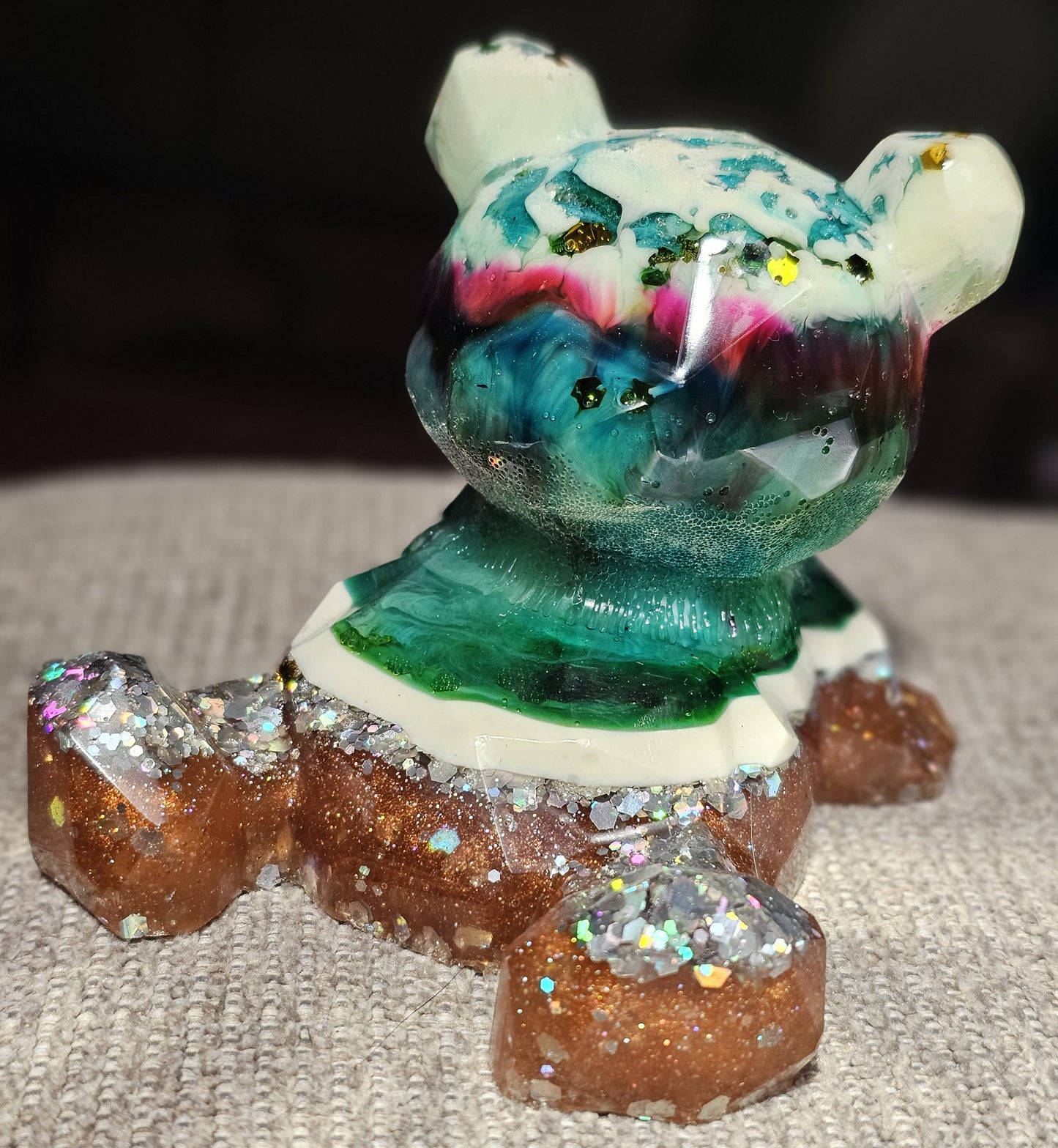 One-One-A-Kind "Colorful Resting Bear" Figurine