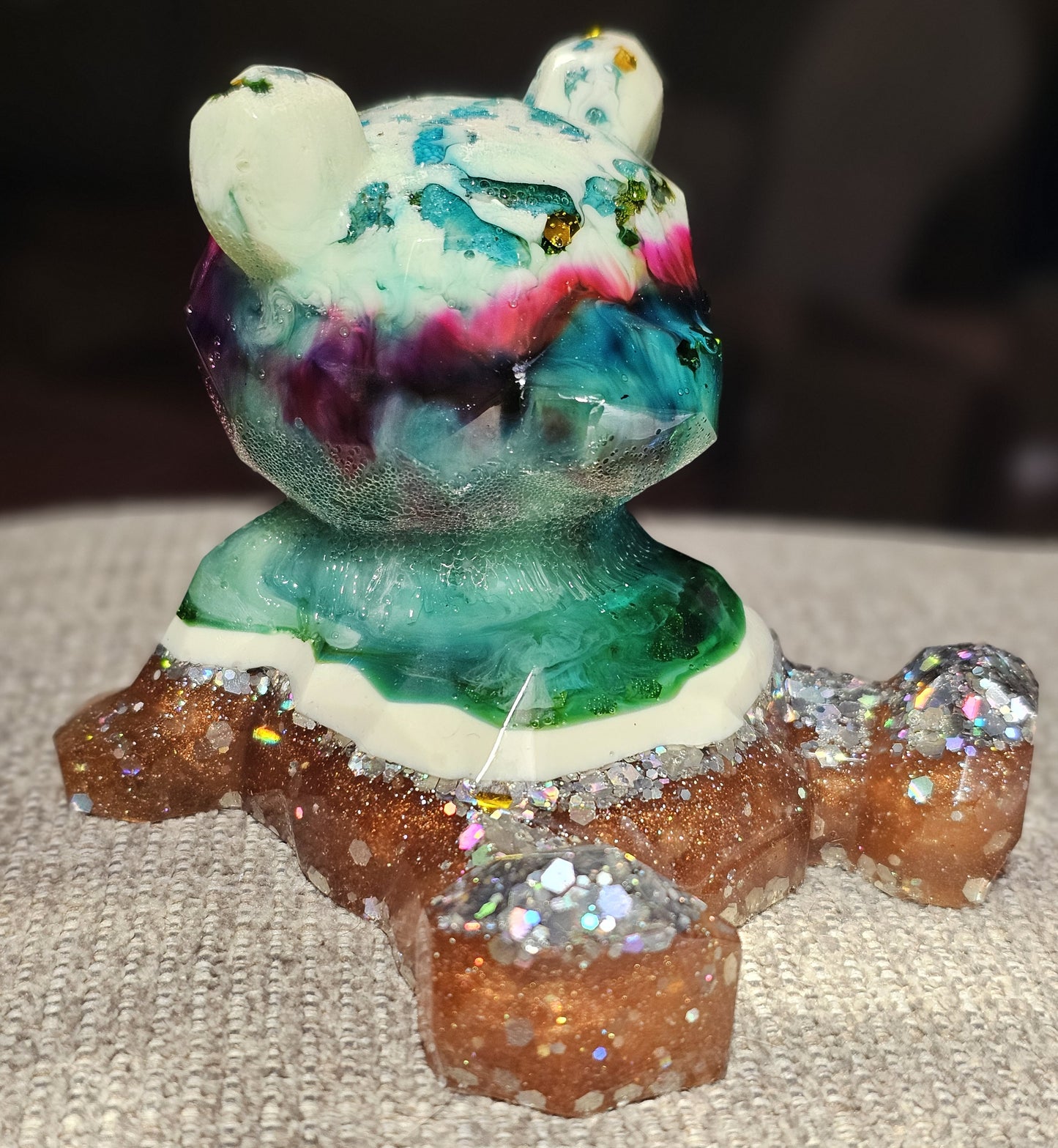 One-One-A-Kind "Colorful Resting Bear" Figurine