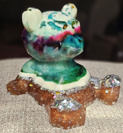 One-One-A-Kind "Colorful Resting Bear" Figurine