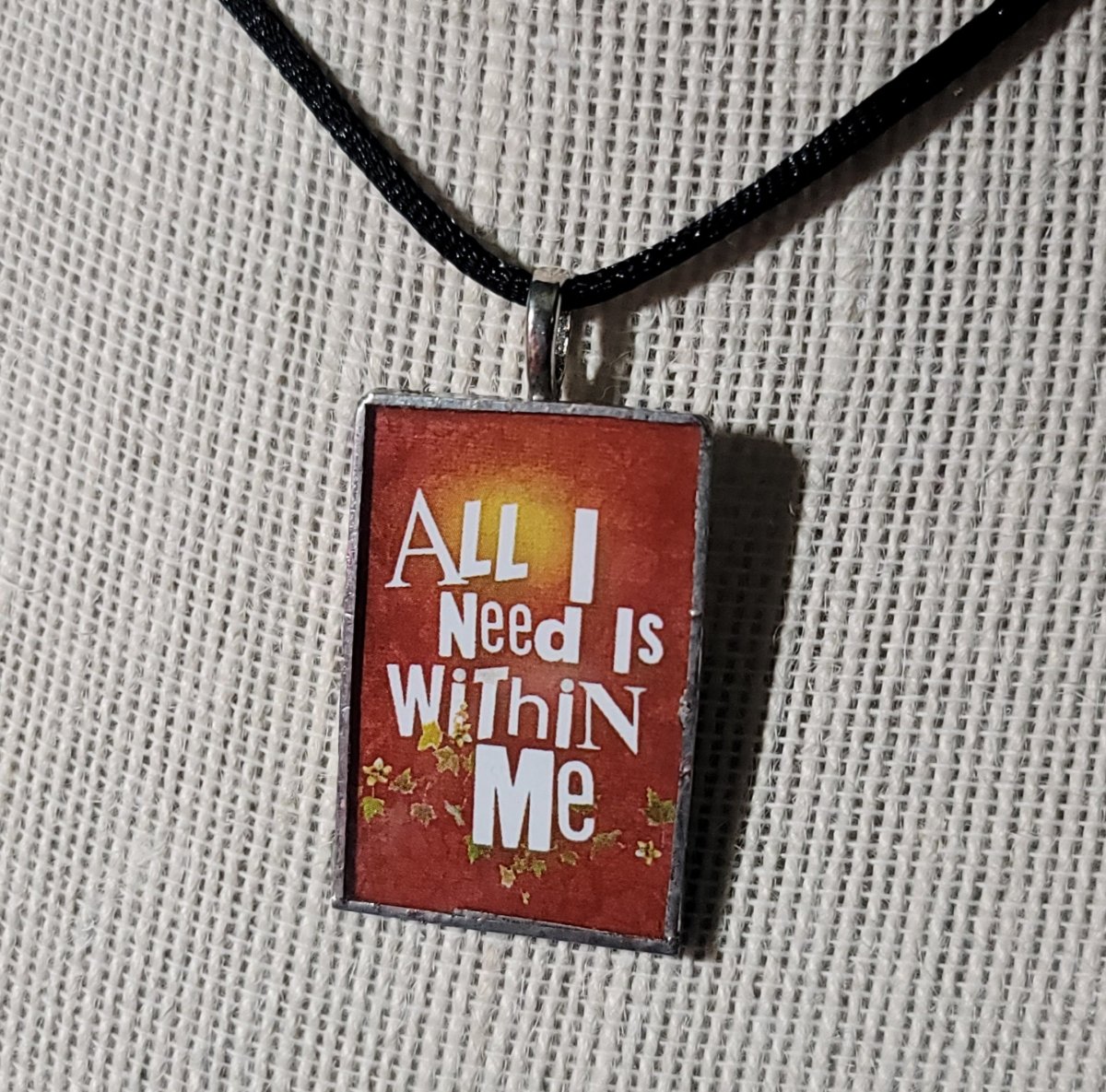 All I Need Is Within Me Handmade Stained - Glass Pendant - BluSparkle