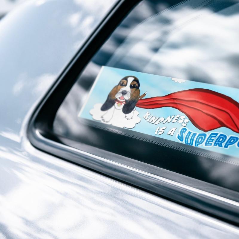 Animal Advocacy Kindness Is a Superpower Puppy Bumper Sticker - BluSparkle