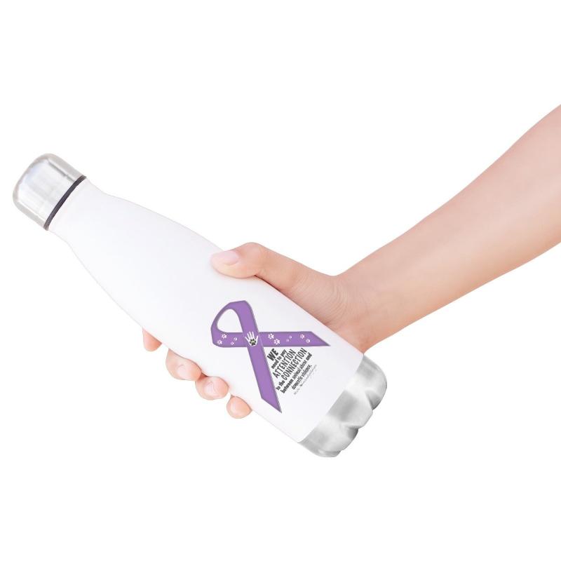 Animal Advocacy Purple Ribbon 20oz Insulated Water Bottle - BluSparkle