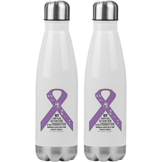 Animal Advocacy Purple Ribbon 20oz Insulated Water Bottle - BluSparkle