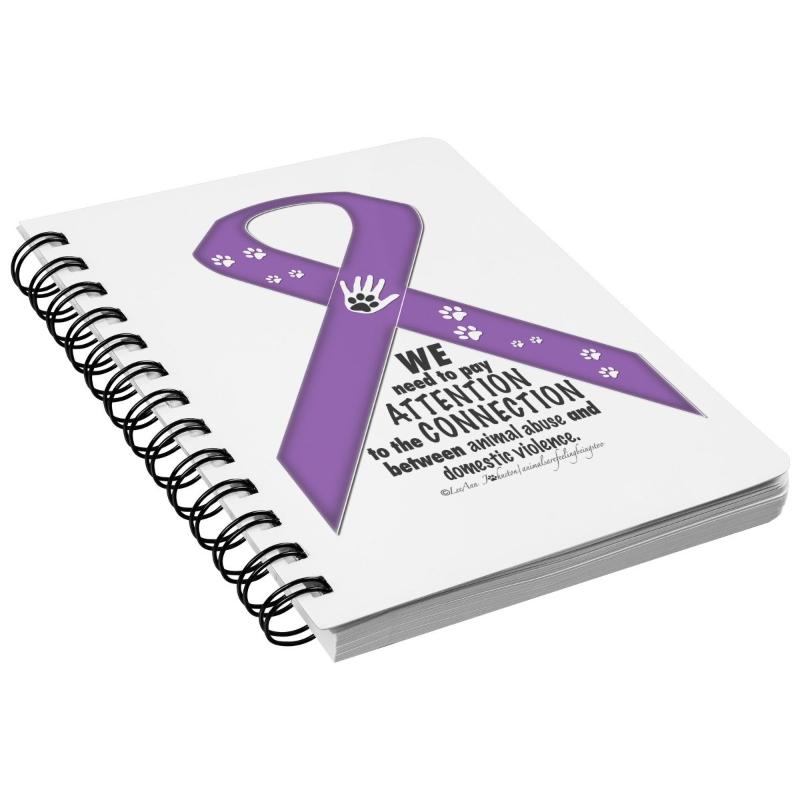 Animal Advocacy Purple Ribbon Spiral Notebook - BluSparkle