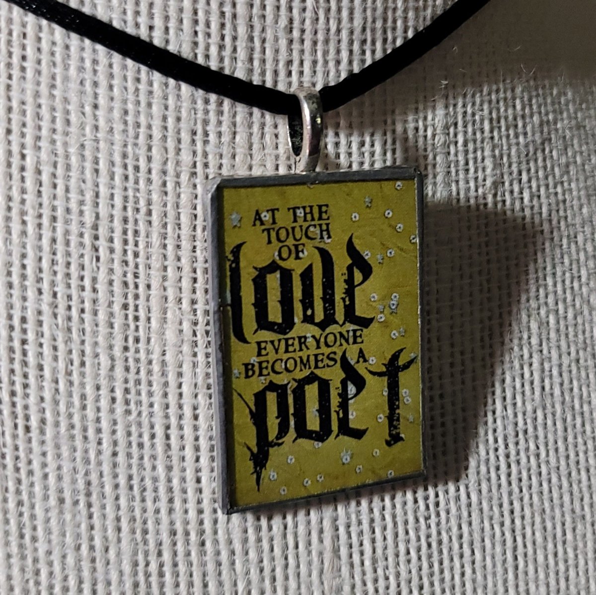 At The Touch Of Love Everyone Becomes A Poet Handmade Stained - Glass Pendant - BluSparkle