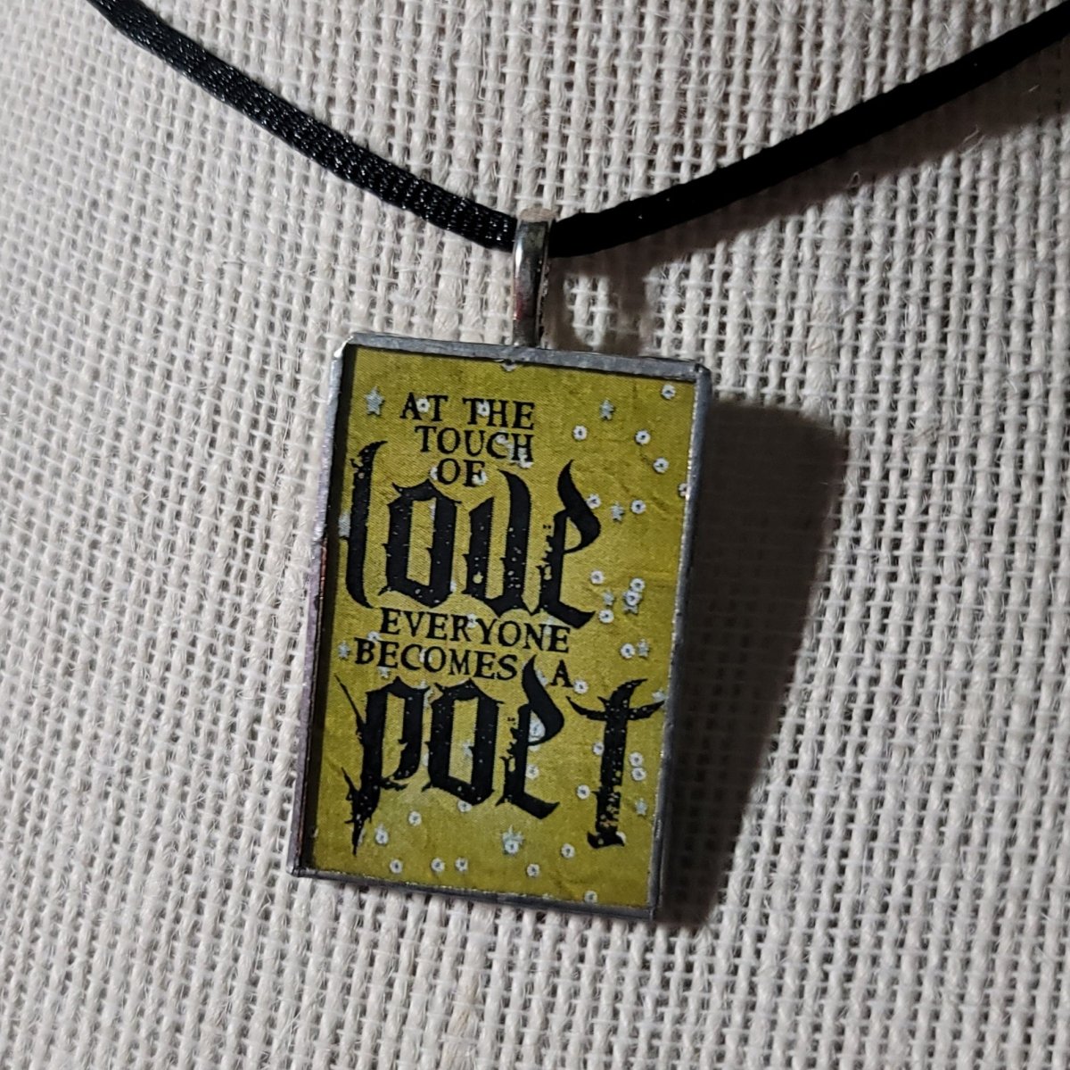 At The Touch Of Love Everyone Becomes A Poet Handmade Stained - Glass Pendant - BluSparkle