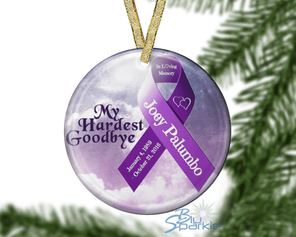 Awareness Ribbon - Personalized Ornaments - BluSparkle