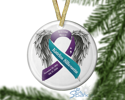 Awareness Ribbon - Personalized Ornaments - BluSparkle