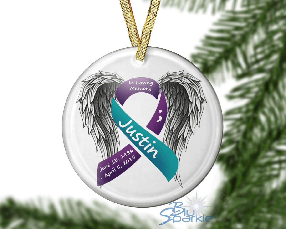 Awareness Ribbon - Personalized Ornaments - BluSparkle