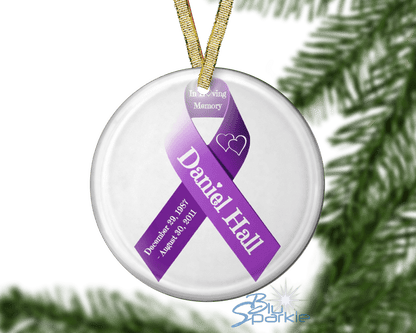 Awareness Ribbon - Personalized Ornaments - BluSparkle