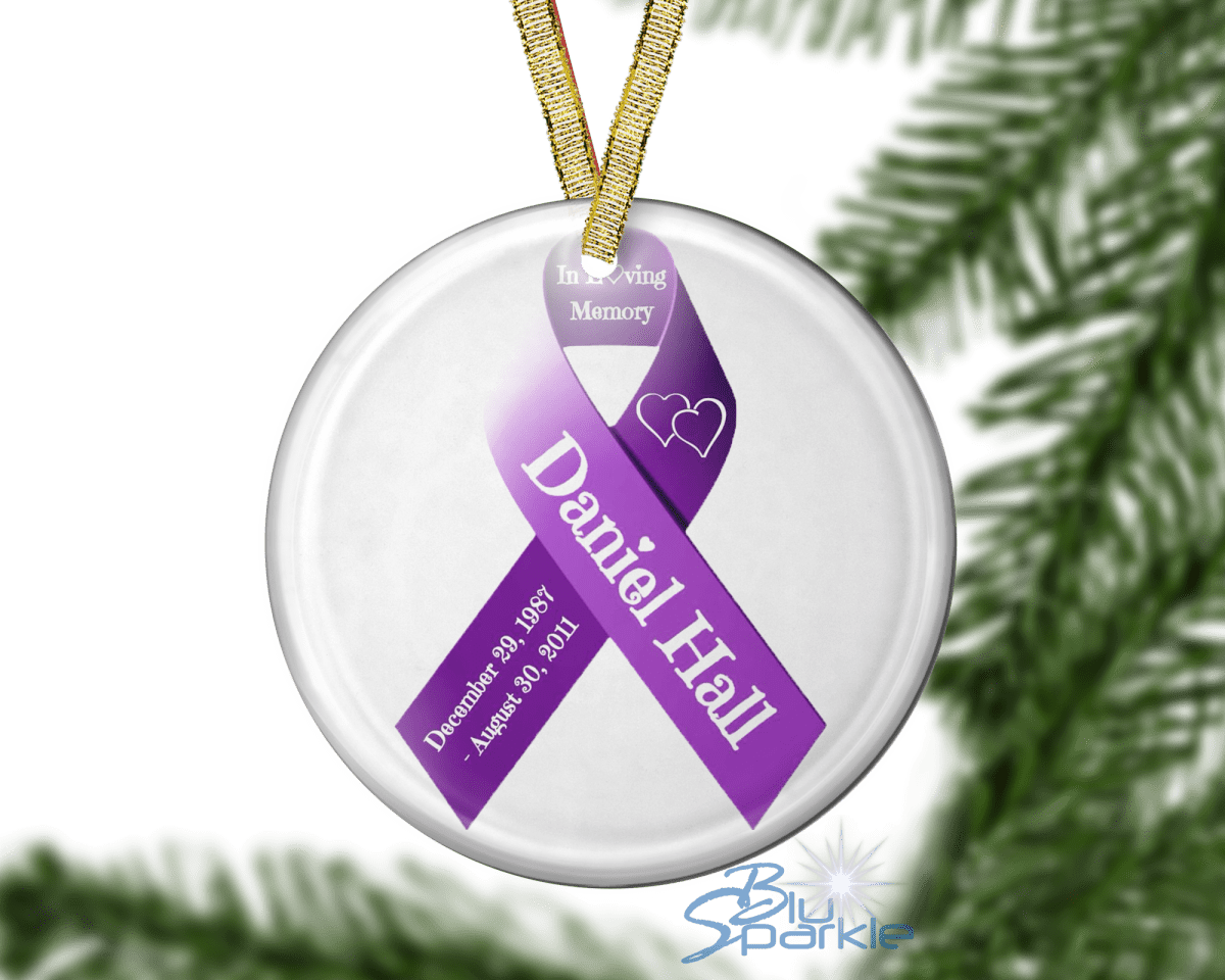 Awareness Ribbon - Personalized Ornaments - BluSparkle