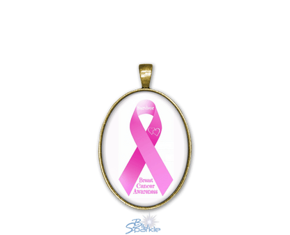 Awareness Ribbon - Personalized Oval Pendants - BluSparkle
