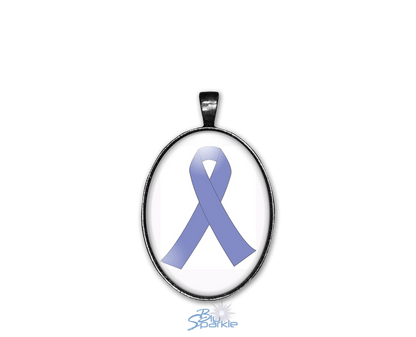 Awareness Ribbon - Personalized Oval Pendants - BluSparkle