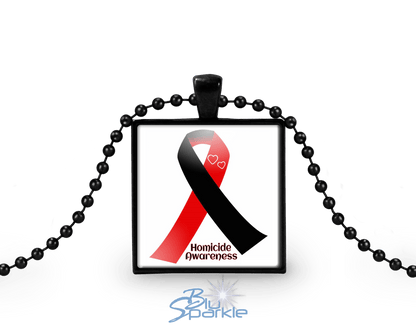 Awareness Ribbon - Personalized Square Pendants - BluSparkle
