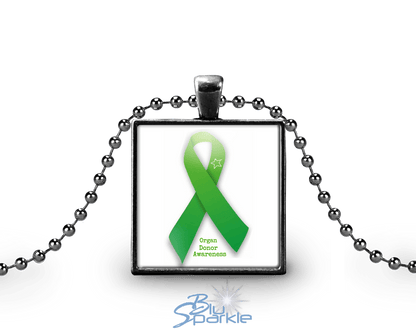 Awareness Ribbon - Personalized Square Pendants - BluSparkle
