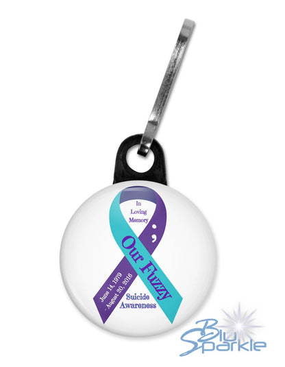 Awareness Ribbon - Personalized Zipperpulls - BluSparkle
