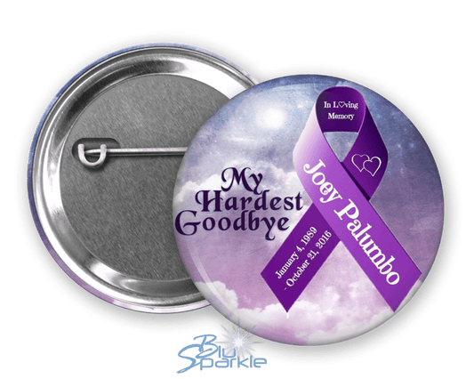 Awareness Ribbon & Quote - Personalized Pinback Button - BluSparkle