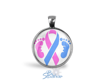 Awareness Ribbon Round Pendants - BluSparkle