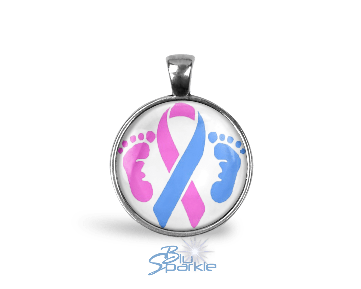 Awareness Ribbon Round Pendants - BluSparkle