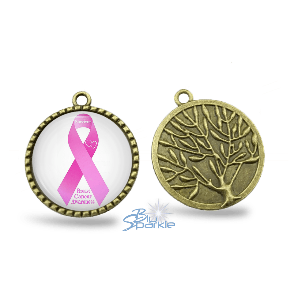 Awareness Ribbon Round Pendants - BluSparkle