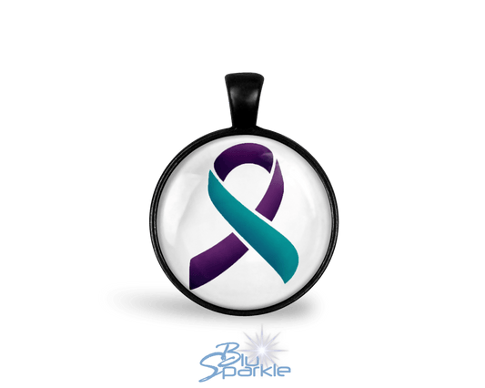 Awareness Ribbon Round Pendants - BluSparkle