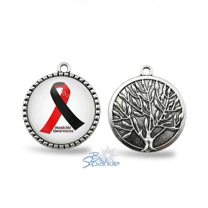 Awareness Ribbon Round Pendants - BluSparkle