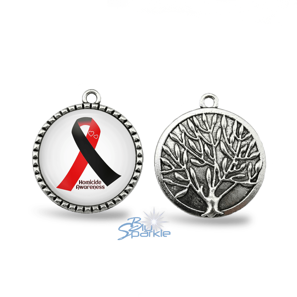 Awareness Ribbon Round Pendants - BluSparkle