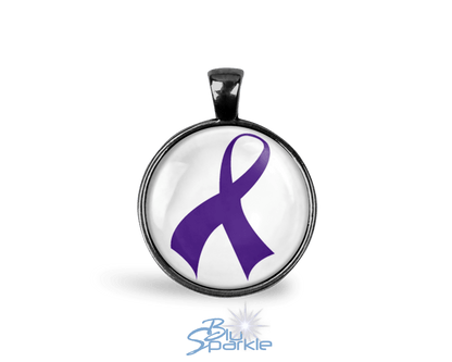 Awareness Ribbon Round Pendants - BluSparkle