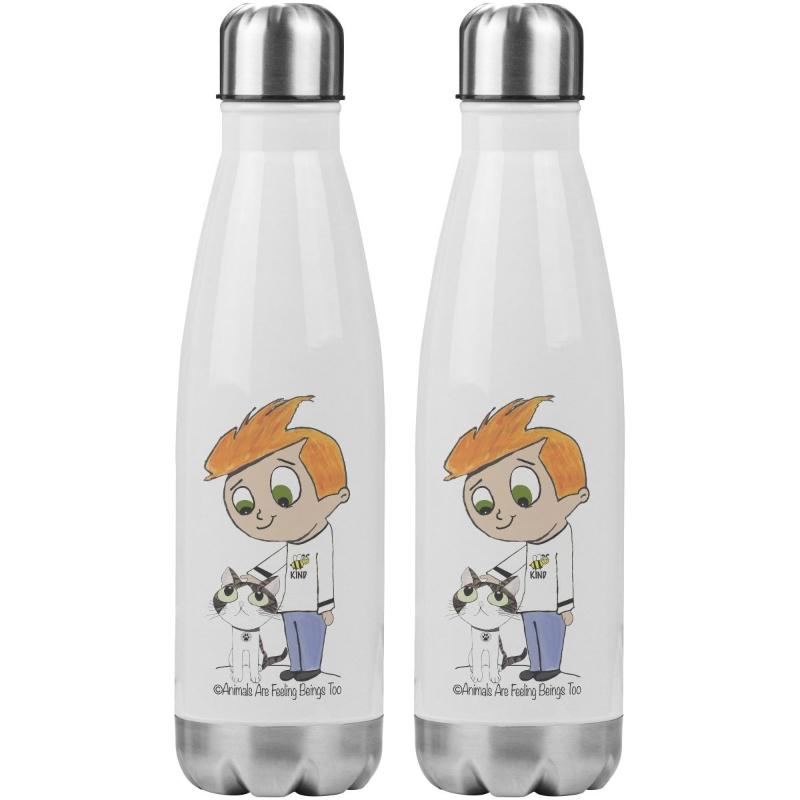 Be Kind Kitty Love 20oz Insulated Water Bottle - BluSparkle