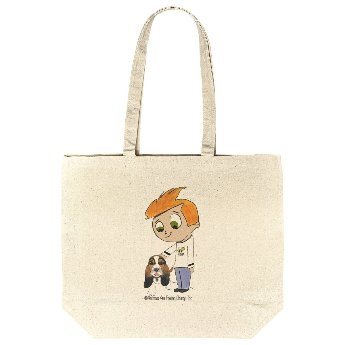 Be Kind Puppy Love Rounded Canvas Tote Bag - BluSparkle