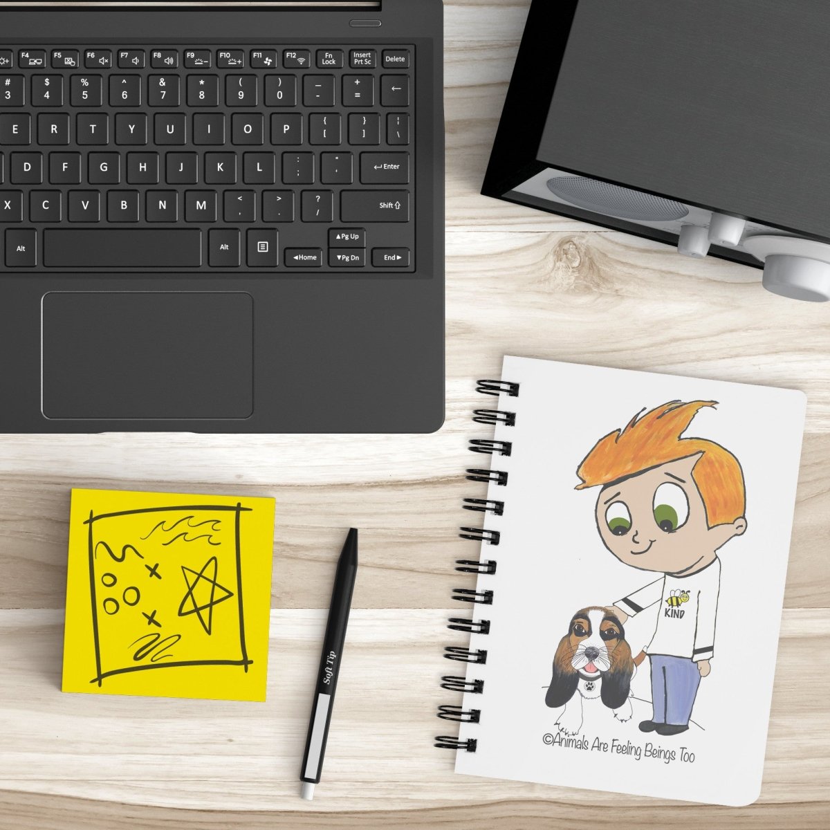 Be Kind Puppy Love Spiral Notebook - BluSparkle