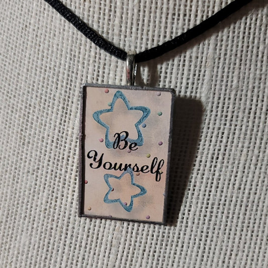 Be Yourself Handmade Stained - Glass Pendant - BluSparkle