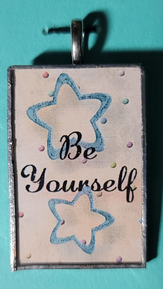 Be Yourself Handmade Stained - Glass Pendant - BluSparkle