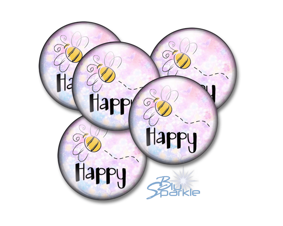 Bee Happy - Pinback Buttons - BluSparkle