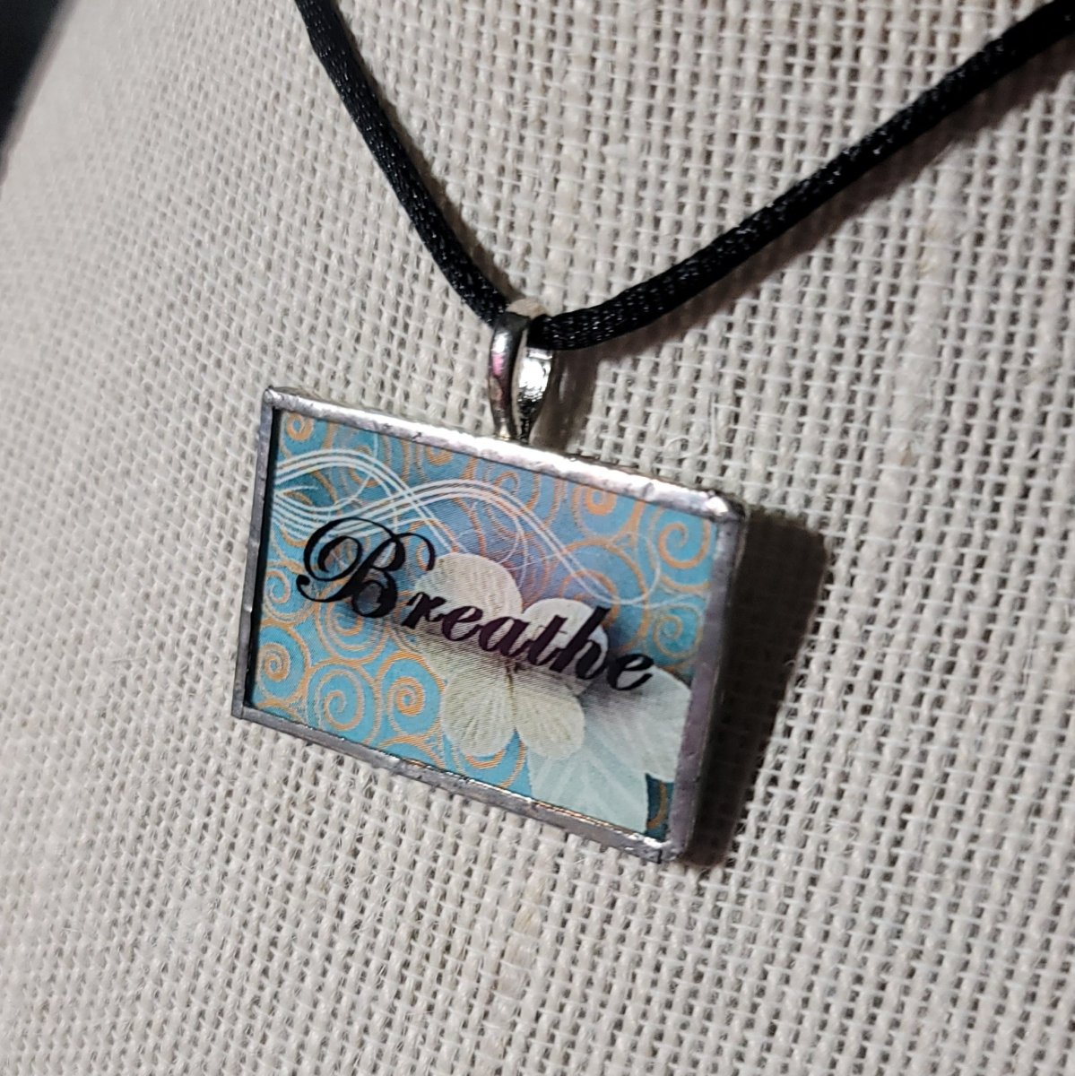 Breathe Handmade Stained - Glass Pendant - BluSparkle