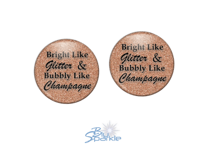 Bright Like Glitter & Bubbly Like Champagne - Earrings - BluSparkle