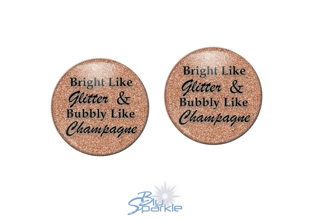 Bright Like Glitter & Bubbly Like Champagne - Earrings - BluSparkle