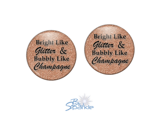 Bright Like Glitter & Bubbly Like Champagne - Earrings - BluSparkle