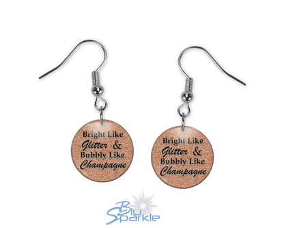 Bright Like Glitter & Bubbly Like Champagne - Earrings - BluSparkle