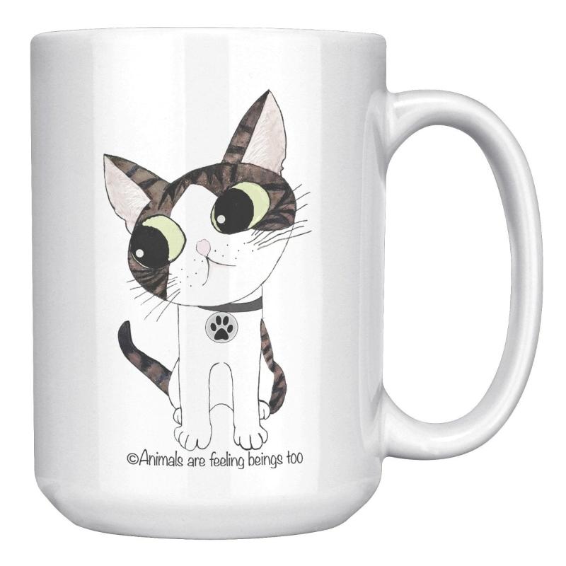 Cat Wagging Tail 15oz Accent Mug - BluSparkle