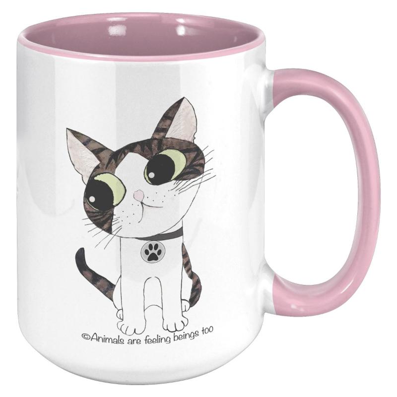 Cat Wagging Tail 15oz Accent Mug - BluSparkle