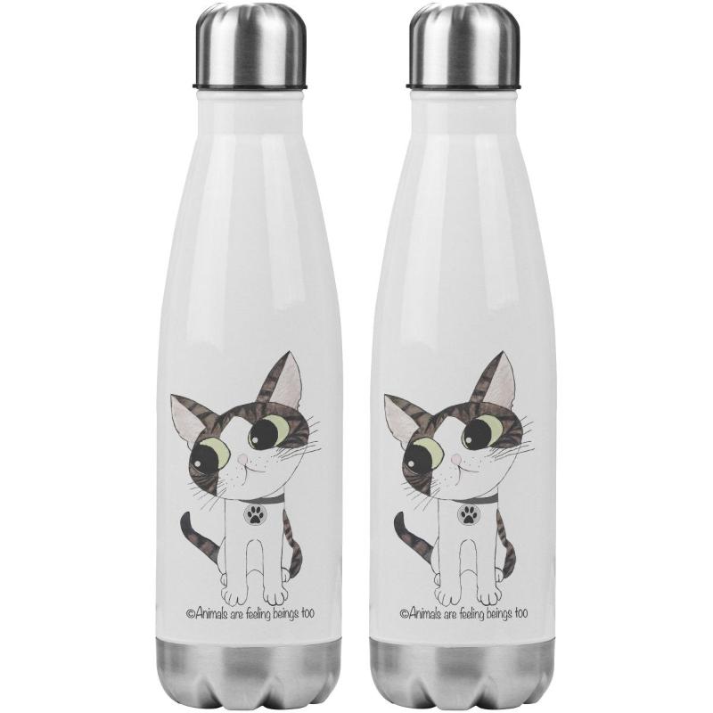 Cat Wagging Tail 20oz Insulated Water Bottle - BluSparkle