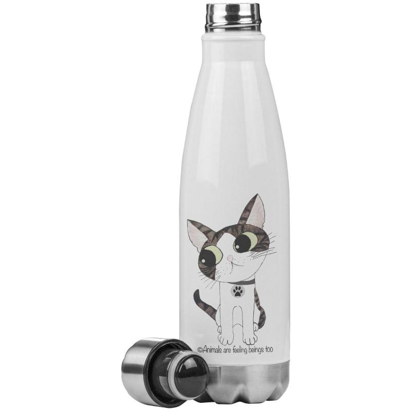 Cat Wagging Tail 20oz Insulated Water Bottle - BluSparkle